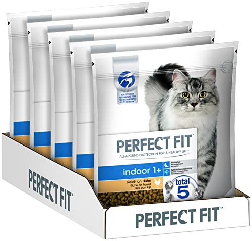 Perfect Fit Indoor 1+ – Trockenfutter für erwachsene Katzen ab 1 Jahr – Indoor mit Huhn – Unterstützt die Vitalität – 5 x 1,4 kg Perfect Fit Indoor 1+ – Trockenfutter für erwachsene Katzen ab 1 Jahr – Indoor mit Huhn – Unterstützt die Vitalität – 5 x 1,4 kg von Perfect Fit