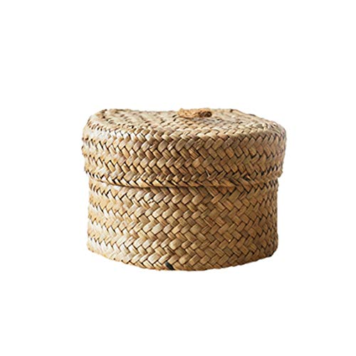Aufbewahrungskörbe Set Bambus Aus Gewebtem Recyclebarem Papierseil Korb-Set Mit Deckel,Aufbewahrungsbox Und Natürlicher Geflochten Korb Mit Deckel, Rechteckige Weidenkorb Aufbewahrungsbox von Perfect Flower