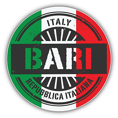 20cm! Hochwertiger Kühlschrank-Auto-Aufkleber Sticker Cartoon Comic Bari Italien Flagge Fahne UV&Waschanlagenfest Decal von Perfect Sticker