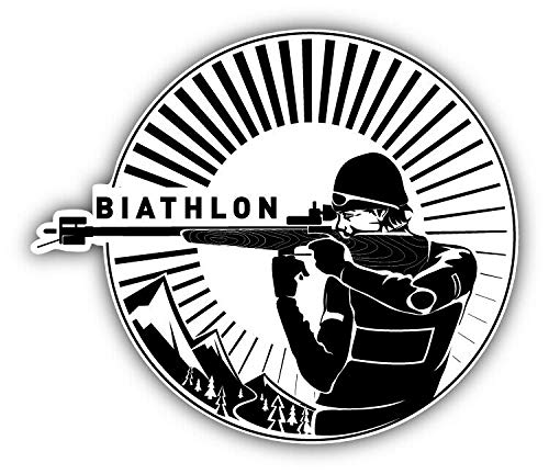20cm! Hochwertiger Kühlschrank-Auto-Aufkleber Sticker Cartoon Comic Biathlon Silhouette UV&Waschanlagenfest Decal von Perfect Sticker