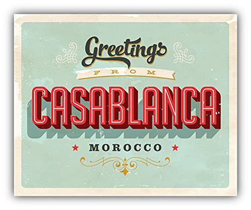 20cm! Hochwertiger Kühlschrank-Auto-Aufkleber Sticker Cartoon Comic Casablanca Marokko Grüße UV&Waschanlagenfest Decal von Perfect Sticker