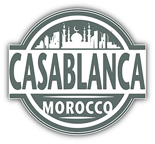20cm! Hochwertiger Kühlschrank-Auto-Aufkleber Sticker Cartoon Comic Casablanca Marokko Skyline UV&Waschanlagenfest Decal von Perfect Sticker