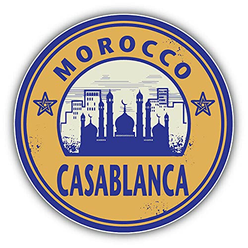 20cm! Hochwertiger Kühlschrank-Auto-Aufkleber Sticker Cartoon Comic Casablanca Marokko Weinlese Reise UV&Waschanlagenfest Decal von Perfect Sticker