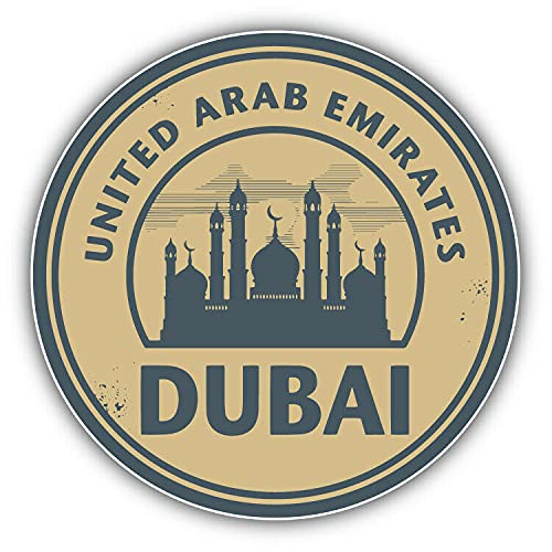 20cm! Hochwertiger Kühlschrank-Auto-Aufkleber Sticker Cartoon Comic Dubai Vereinigte Arabische Emirate UV&Waschanlagenfest Decal von Perfect Sticker