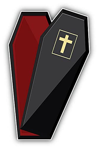20cm! Hochwertiger Kühlschrank-Auto-Aufkleber Sticker Cartoon Comic Eleganter schwarzer Sarg UV&Waschanlagenfest Decal von Perfect Sticker