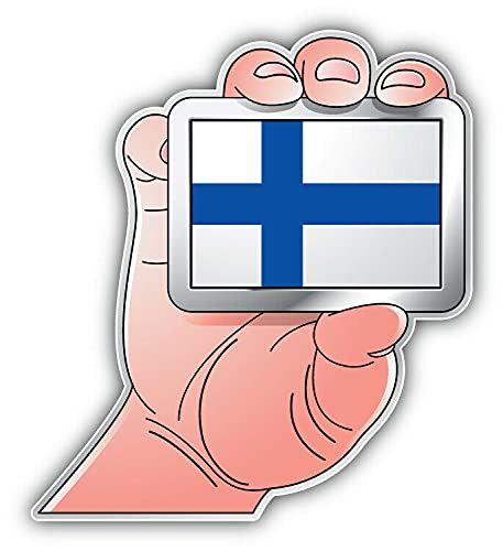 20cm! Hochwertiger Kühlschrank-Auto-Aufkleber Sticker Cartoon Comic Finnland Flagge Fahne Hand UV&Waschanlagenfest Decal von Perfect Sticker