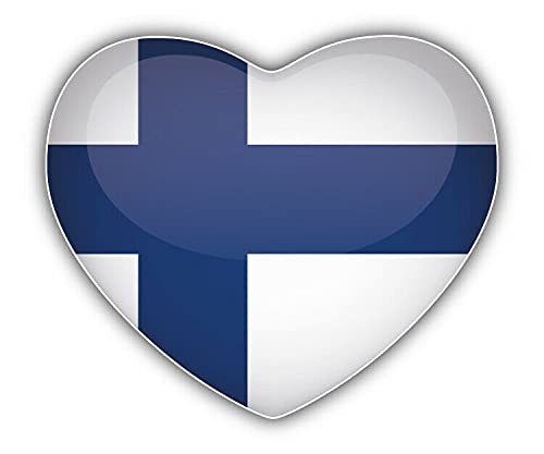 20cm! Hochwertiger Kühlschrank-Auto-Aufkleber Sticker Cartoon Comic Finnland Flagge Fahne Herz UV&Waschanlagenfest Decal von Perfect Sticker