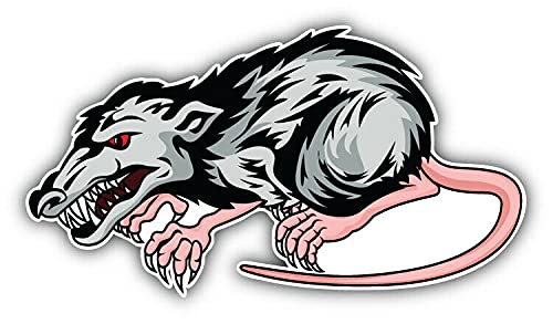 20cm! Hochwertiger Kühlschrank-Auto-Aufkleber Sticker Cartoon Comic Gefährliche Ratte UV&Waschanlagenfest Decal von Perfect Sticker