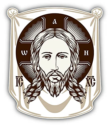 20cm! Hochwertiger Kühlschrank-Auto-Aufkleber Sticker Cartoon Comic Gesicht Jesus Orthodoxe Kirche Ikone Religion UV&Waschanlagenfest Decal von Perfect Sticker