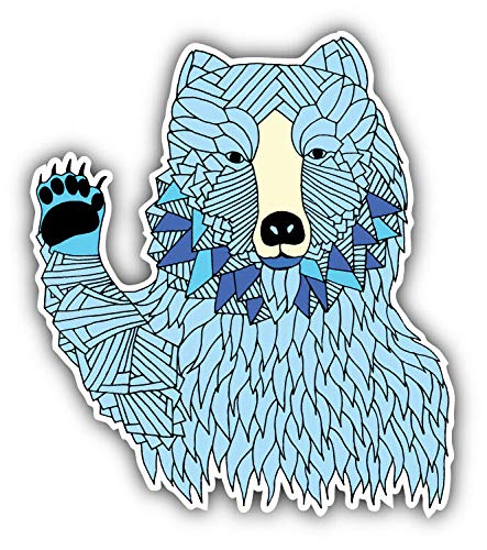 20cm! Hochwertiger Kühlschrank-Auto-Aufkleber Sticker Cartoon Comic Hi Five Blaubär UV&Waschanlagenfest Decal von Perfect Sticker