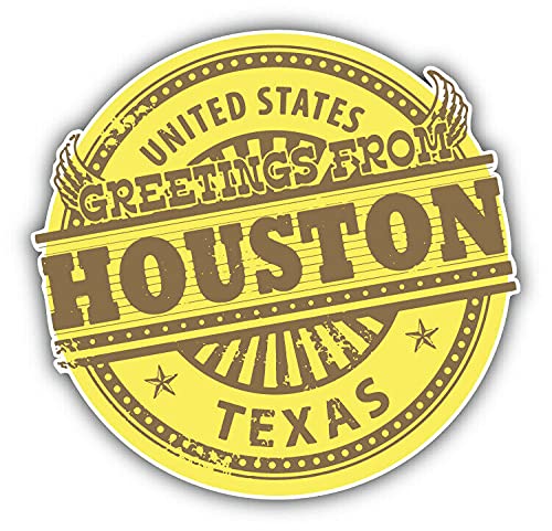 20cm! Hochwertiger Kühlschrank-Auto-Aufkleber Sticker Cartoon Comic Houston Stadt Texas USA Grüße UV&Waschanlagenfest Decal von Perfect Sticker