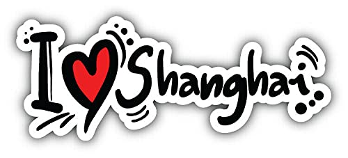 20cm! Hochwertiger Kühlschrank-Auto-Aufkleber Sticker Cartoon Comic Ich liebe I love Shanghai Slogan UV&Waschanlagenfest Decal von Perfect Sticker