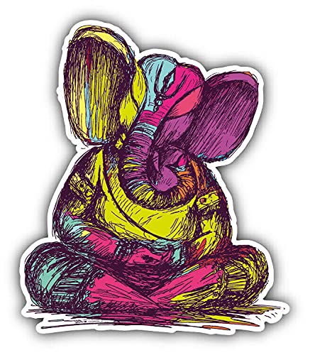 20cm! Hochwertiger Kühlschrank-Auto-Aufkleber Sticker Cartoon Comic Lord Ganesha Skizze UV&Waschanlagenfest Decal von Perfect Sticker