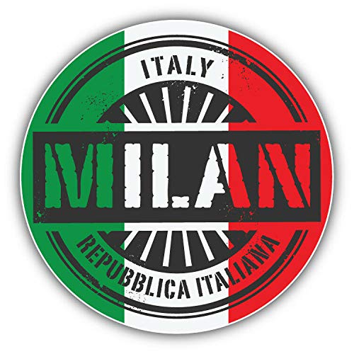20cm! Hochwertiger Kühlschrank-Auto-Aufkleber Sticker Cartoon Comic Mailand Italien Flagge Fahne UV&Waschanlagenfest Decal von Perfect Sticker