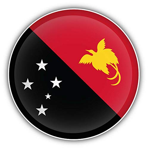 20cm! Hochwertiger Kühlschrank-Auto-Aufkleber Sticker Cartoon Comic Papua Neuguinea Flagge Fahne UV&Waschanlagenfest Decal von Perfect Sticker
