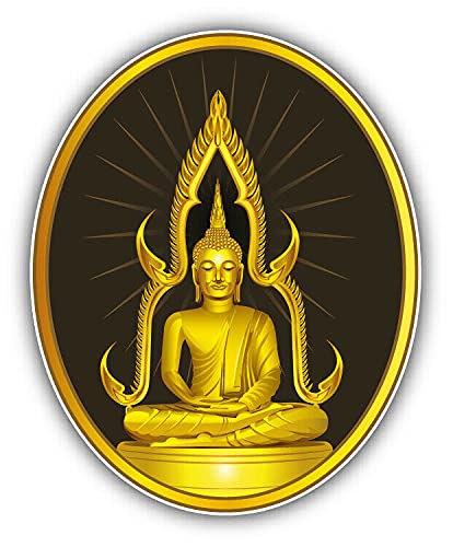 20cm! Hochwertiger Kühlschrank-Auto-Aufkleber Sticker Cartoon Comic Thailändische sitzende Buddha Statue UV&Waschanlagenfest Decal von Perfect Sticker