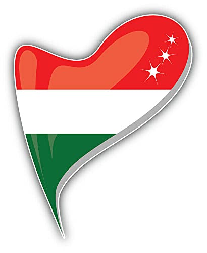20cm! Hochwertiger Kühlschrank-Auto-Aufkleber Sticker Cartoon Comic Ungarn Flagge Fahne Herz UV&Waschanlagenfest Decal von Perfect Sticker