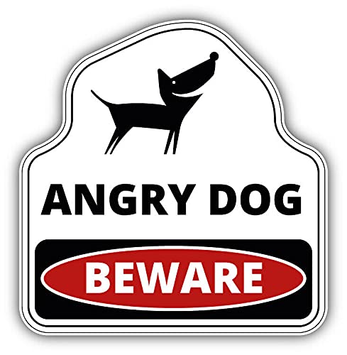20cm! Hochwertiger Kühlschrank-Auto-Aufkleber Sticker Cartoon Comic Vorsicht Böse Hund Gefahr UV&Waschanlagenfest Decal von Perfect Sticker