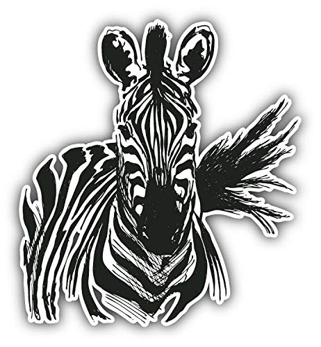 20cm! Hochwertiger Kühlschrank-Auto-Aufkleber Sticker Cartoon Comic Zebra Skizze Tier UV&Waschanlagenfest Decal von Perfect Sticker
