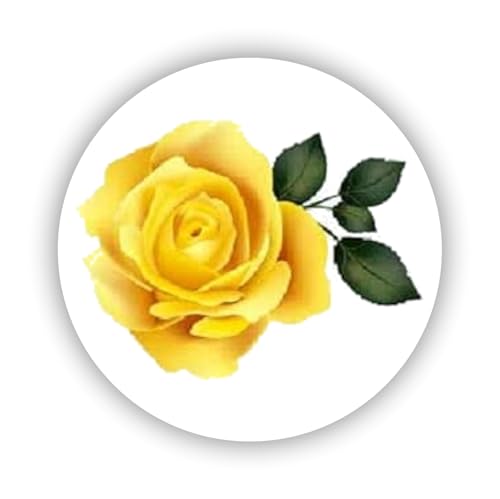 2cmØ 32-Stück! Hochwertige Kühlschrank-Auto-Aufkleber-Sticker Decal UV&Waschanlagenfest-Siegel Briefumschlag Post GELBE ROSE O647 Party Festtag Feiertag Hochzeit Geburtstag von Perfect Sticker
