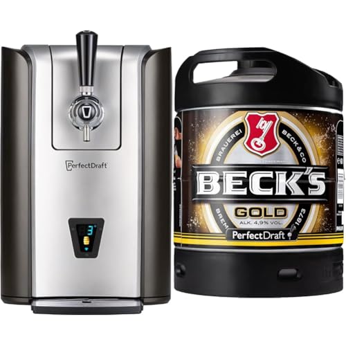 Bundle aus PerfectDraft Pro Zapfanlage + BECK'S Gold Helles Lager Bier Perfect Draft (1 x 6l) MEHRWEG Fassbier von PerfectDraft