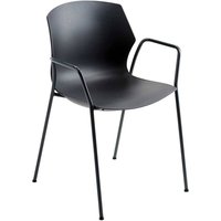Armlehnen Kunststoff Stuhl in Anthrazit Metallgestell von PerfectFurn