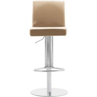 Designbarhocker in Beige Microfaser Gasdruck höhenverstellbar von PerfectFurn