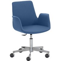 Drehgestell Stuhl in Blau Flachgewebe Gestell aus Metall von PerfectFurn