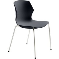 Esstisch Stuhl in Anthrazit Kunststoff verchromtem Metallgestell von PerfectFurn