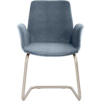 Freischwinger Stuhl in Blau und Chromfarben Gestell aus Metall von PerfectFurn