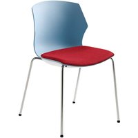 Kunststoff Küchenstuhl in Blaugrau und Rot Made in Germany von PerfectFurn