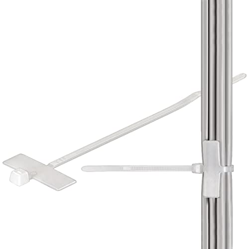 100x Kabelbinder | 100 x 2,5 mm | mit Beschriftungsfeld | Feldgröße: 24 x 8 mm | beschriftbar selbstsichernd | Weiß Transparent | 100 Stück von PerfectHD