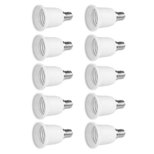 10x Lampensockel Adapter | E14 auf E27 | Lampenfassung Konverter Fassung Sockel Stecker Glühbirne Lampe LED | 10 Stück von PerfectHD