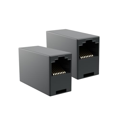 PerfectHD 2x Netzwerk Kupplung - RJ45 - Netzwerkkabel Verbinder Ethernet Kabel Adapter - RJ45 Buchse auf Buchse - Schwarz - 2 Stück von PerfectHD