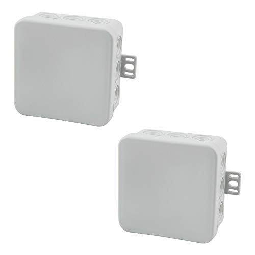 2x Abzweigdose - 85x85x40mm - IP54 - Feuchtraum Abzweigkasten Aufputz Verteilerdose Verbindungsdose - 2 Stück 2x Abzweigdose - 85x85x40mm - IP54 - Feuchtraum Abzweigkasten Aufputz Verteilerdose Verbindungsdose - 2 Stück von PerfectHD