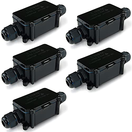 5x Outdoor Verbindungsdose | IP68 | Wasserdichter Kabelverbinder | für 4-8 mm Kabeldurchmesser | Schutzbox Abzweigdose Kabelmuffe Verteilerdose Anschlussdose Erdkabel | 5 Stück von PerfectHD