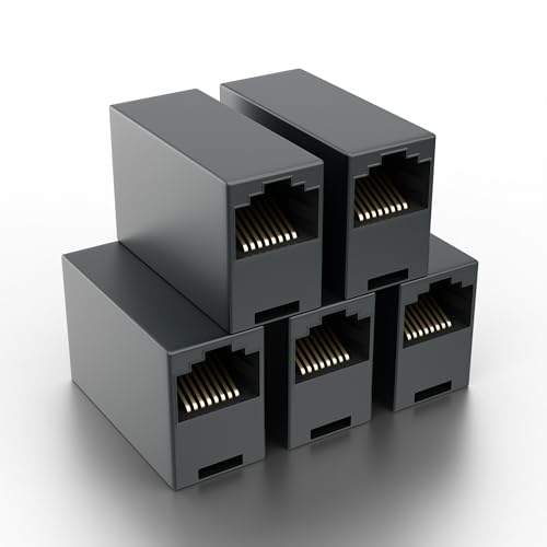 PerfectHD 5x Netzwerk Kupplung - RJ45 - Netzwerkkabel Verbinder Ethernet Kabel Adapter - RJ45 Buchse auf Buchse - Schwarz - 5 Stück von PerfectHD