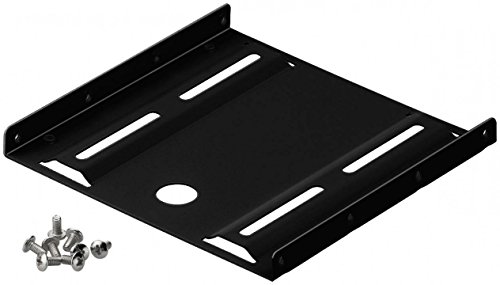 PerfectHD Einbaurahmen | 1-Fach | Montage Set für Festplatten | von 2,5" auf 3,5" | unterstützt Jede 2.5" HDD SSD Festplatte | Einbauwinkel Metall | Schwarz von PerfectHD
