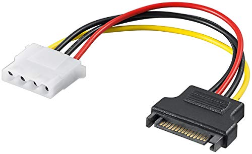 PerfectHD PC Stromkabel | Stromadapter | SATA Buchse (15-polig) > HDD 5,25 Buchse (4-polig) | Festplatte Strom Adapterkabel Verbindungskabel Molex IDE S-ATA von PerfectHD