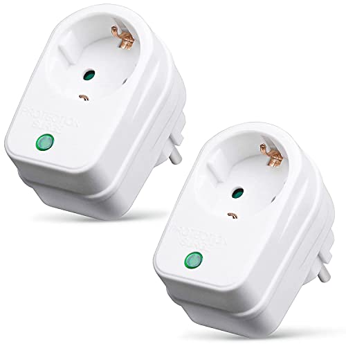 PerfectHD Steckdosenadapter mit Überspannungsschutz - Zwischenstecker - Blitzschutz - 2er-Set - weiß - 2 Varianten PerfectHD Steckdosenadapter mit Überspannungsschutz - Zwischenstecker - Blitzschutz - 2er-Set - weiß - 2 Varianten von PerfectHD