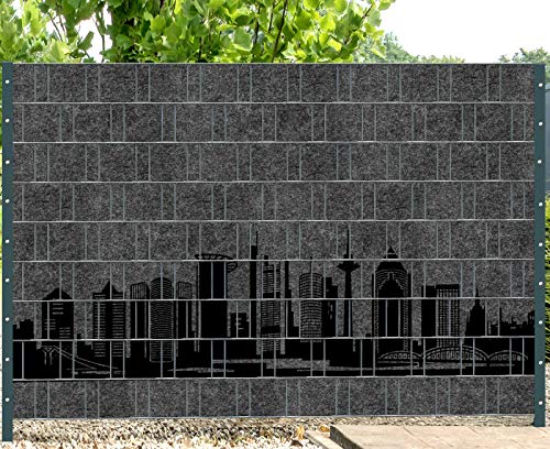 PerfectHD Zaunsichtschutz - Sichtschutz mit Motiv - Florenz City 3 - Sichtschutzstreifen für Doppelstabmattenzaun - 9 Streifen - 19 cm breit - 24 Varianten von PerfectHD