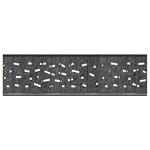 PerfectHD Zaunsichtschutz - Sichtschutzstreifen für Doppelstabmattenzaun - 19cm - Grau - Einzelstreifen Laser - 2,6m - Florenz Criss Cross von PerfectHD