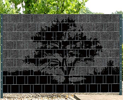 PerfectHD Zaunsichtschutz - Sichtschutz mit Motiv - Florenz Country 3 - Sichtschutzstreifen für Doppelstabmattenzaun - 9 Streifen - 19 cm breit - 24 Varianten von PerfectHD