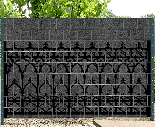 PerfectHD Zaunsichtschutz - Sichtschutz mit Motiv - Florenz Fence - Sichtschutzstreifen für Doppelstabmattenzaun - 9 Streifen - 19 cm breit - 24 Varianten von PerfectHD