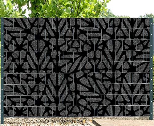 PerfectHD Zaunsichtschutz - Sichtschutz mit Motiv - Florenz Grid - Sichtschutzstreifen für Doppelstabmattenzaun - 9 Streifen - 19 cm breit - 24 Varianten von PerfectHD