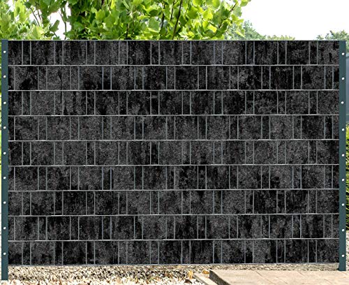 PerfectHD Zaunsichtschutz - Sichtschutz mit Motiv - Florenz Marble - Sichtschutzstreifen für Doppelstabmattenzaun - 9 Streifen - 19 cm breit - 24 Varianten von PerfectHD