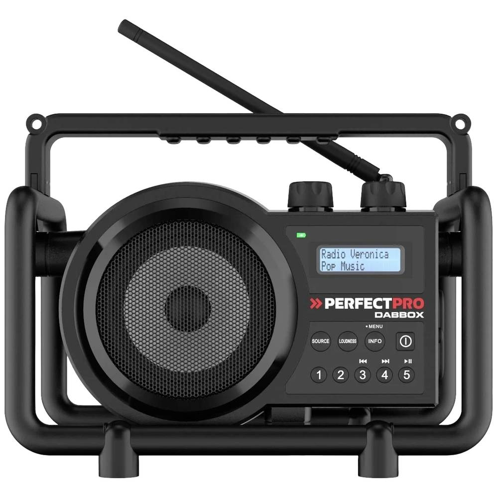Perfect Pro Dabbox Baustellenradio Radio Dab+ Ukw Aux Bluetooth Stoßfest Schwarz B-Ware von PerfectPro