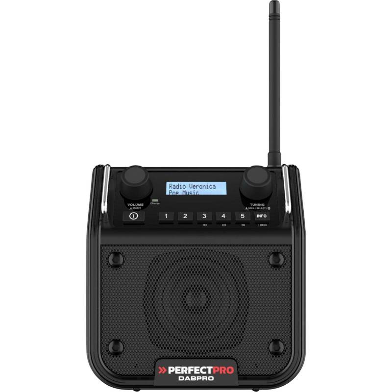 Perfect Pro Dabpro Radio Baustellenradio Stoßfest Dab+ Ukw Aux Bluetooth Schwarz  B-Ware von PerfectPro