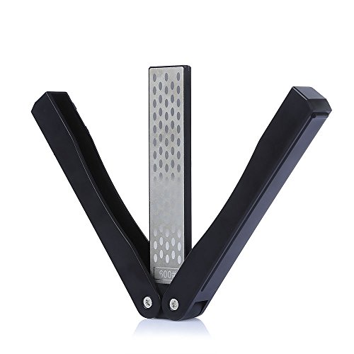 Perfectii Messerschärfer, Schwarz Doppelseitig Faltbar Diamant Schleifwerkzeug Schärfstein Schärfschleifstein Abziehstein für Schere Klinge Messer Outdoor Werkzeug von Perfectii