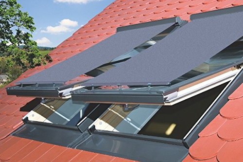 Netzmarkise in Grau (Außen) für Skylight und Skylight Premium Dachfenster 66x118 von Perfekt-Bau